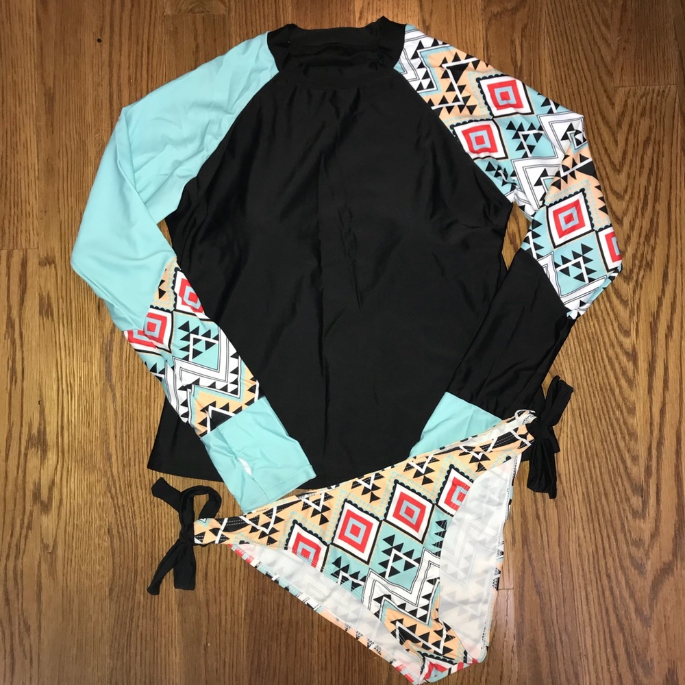 Rashguard Bikini Swim Set Women’s Size Large